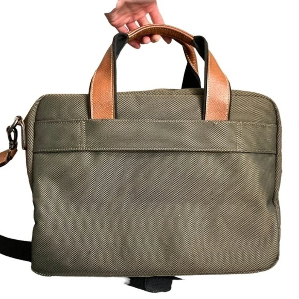 Longchamp canvas and leather duffle travel bag unisex